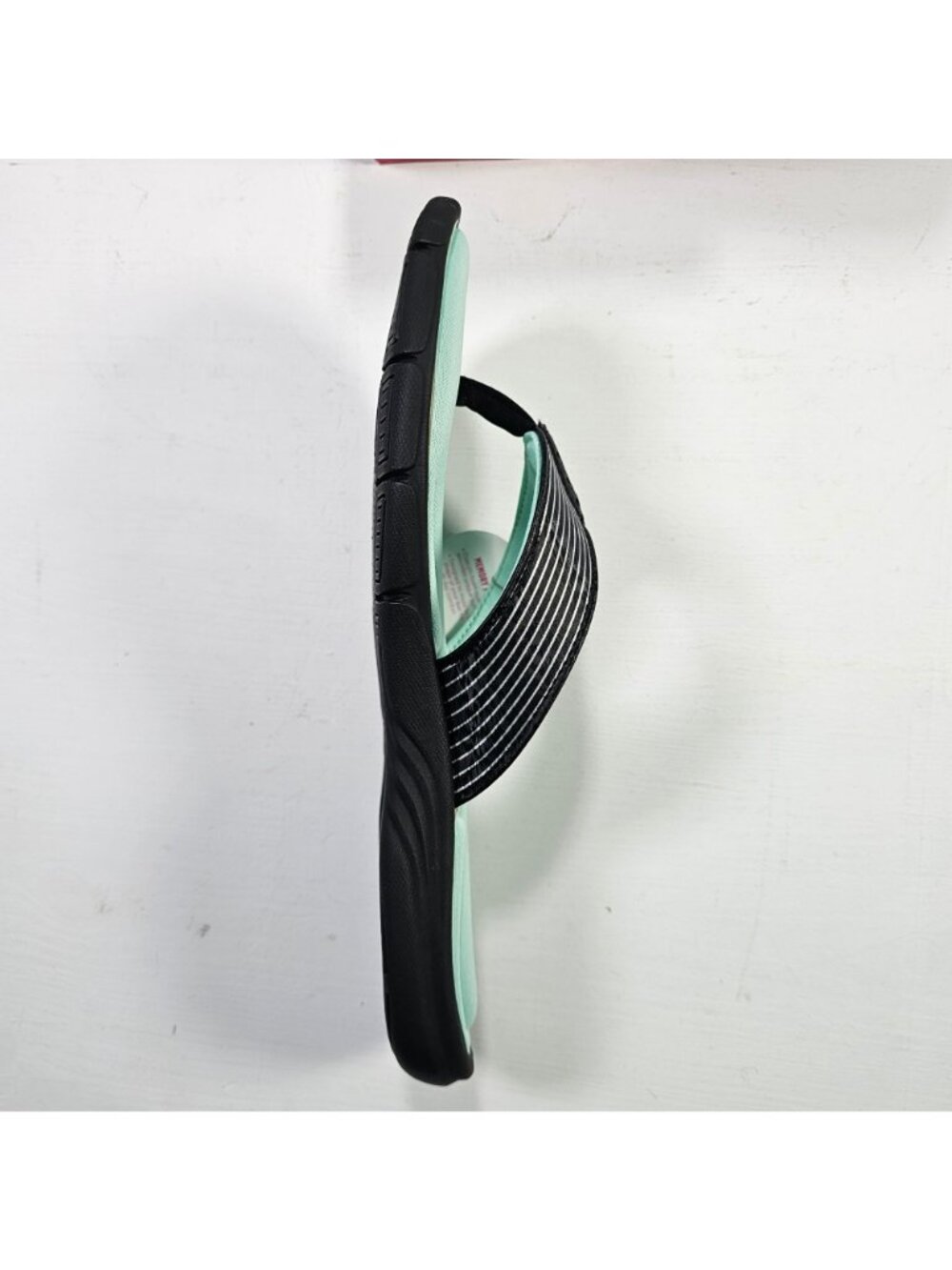 Ryka NWB Refresh Memory Foam Flip-Flop Sandals Women's Size 10M Black Mint Green - Picture 6 of 6